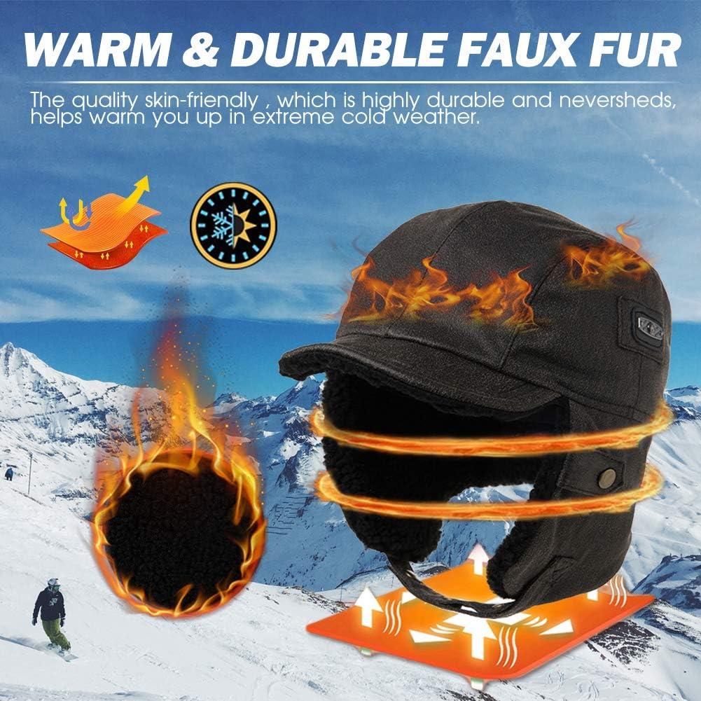 imageComhats Aviator Hat Faux Leather Pilot Cap Oversize Adult Men Winter Trapper Hunting Hat 5666CMArmy Green