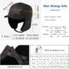 imageComhats Aviator Hat Faux Leather Pilot Cap Oversize Adult Men Winter Trapper Hunting Hat 5666CMBlack