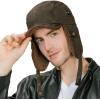 imageComhats Aviator Hat Faux Leather Pilot Cap Oversize Adult Men Winter Trapper Hunting Hat 5666CMBrown