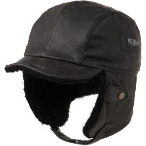 imageComhats Aviator Hat Faux Leather Pilot Cap Oversize Adult Men Winter Trapper Hunting Hat 5666CMBlack