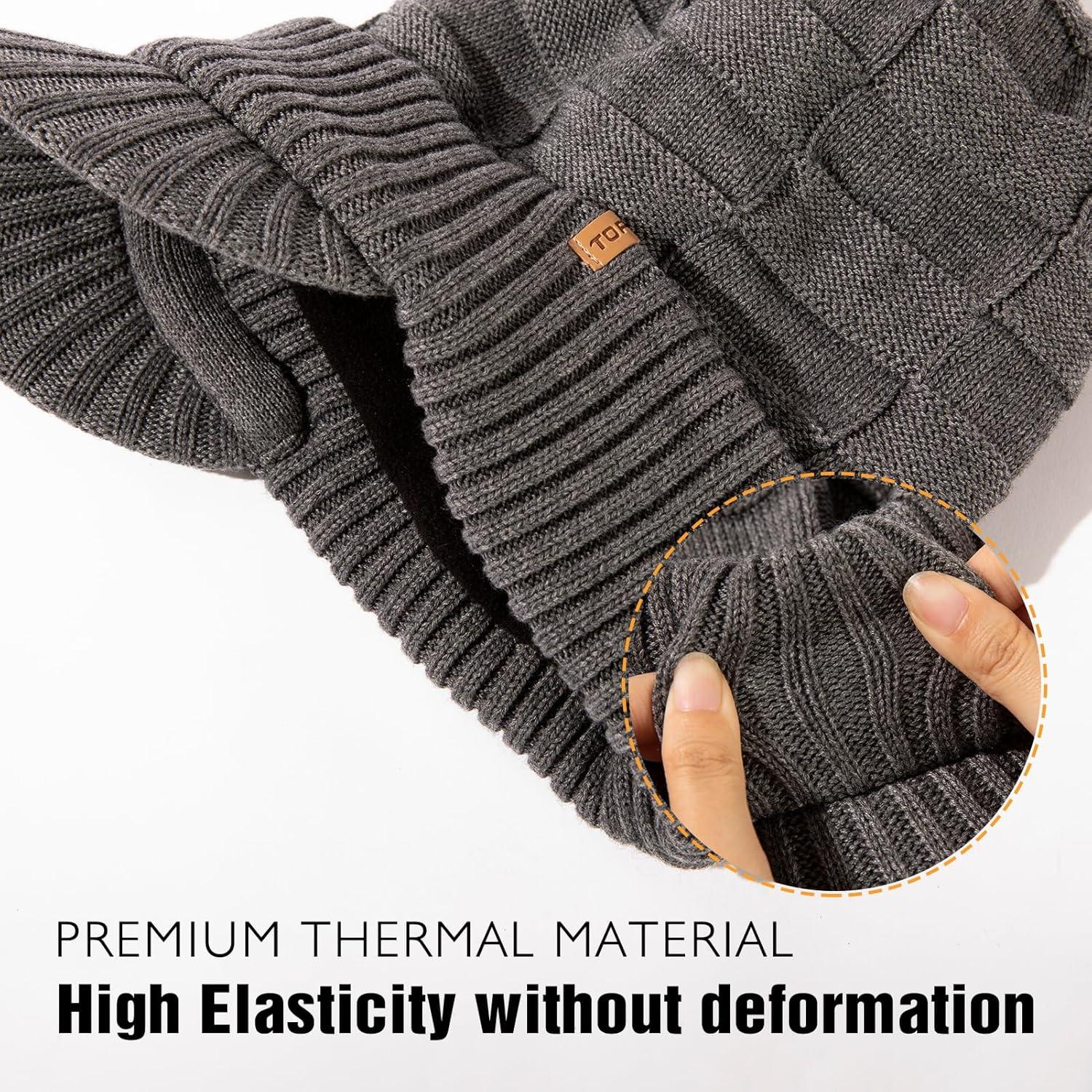 imageOversize LXLXXL Merino Wool Slouchy Waterproof Visor Beanie Big Large Head Knit HatGrey