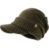 imageOversize LXLXXL Merino Wool Slouchy Waterproof Visor Beanie Big Large Head Knit HatArmy Green