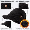imageOversize LXLXXL Merino Wool Slouchy Waterproof Visor Beanie Big Large Head Knit HatBlack
