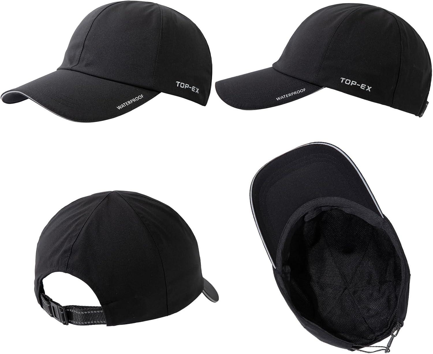 imageOversized XL XXL Waterproof All Weather Performance Running Cap Recycled Unstructured Baseball Hat Urban StormStorm Black