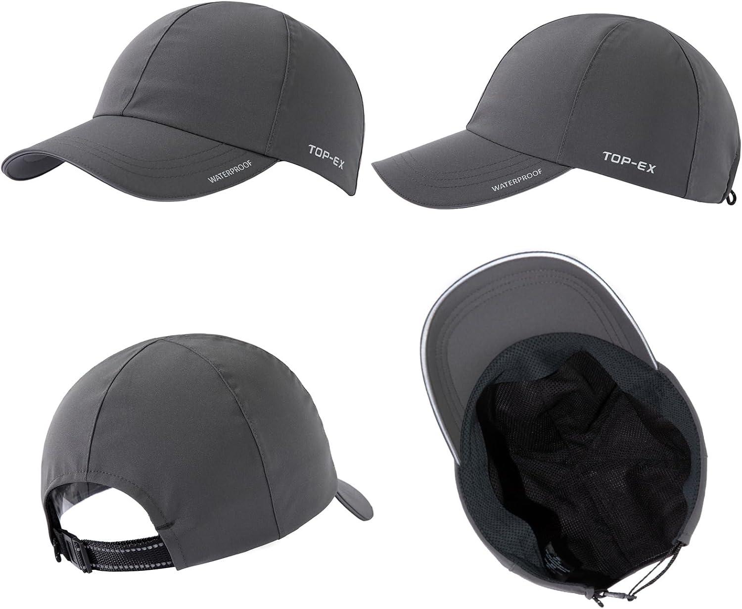 imageOversized XL XXL Waterproof All Weather Performance Running Cap Recycled Unstructured Baseball Hat Urban StormStorm Darkgrey