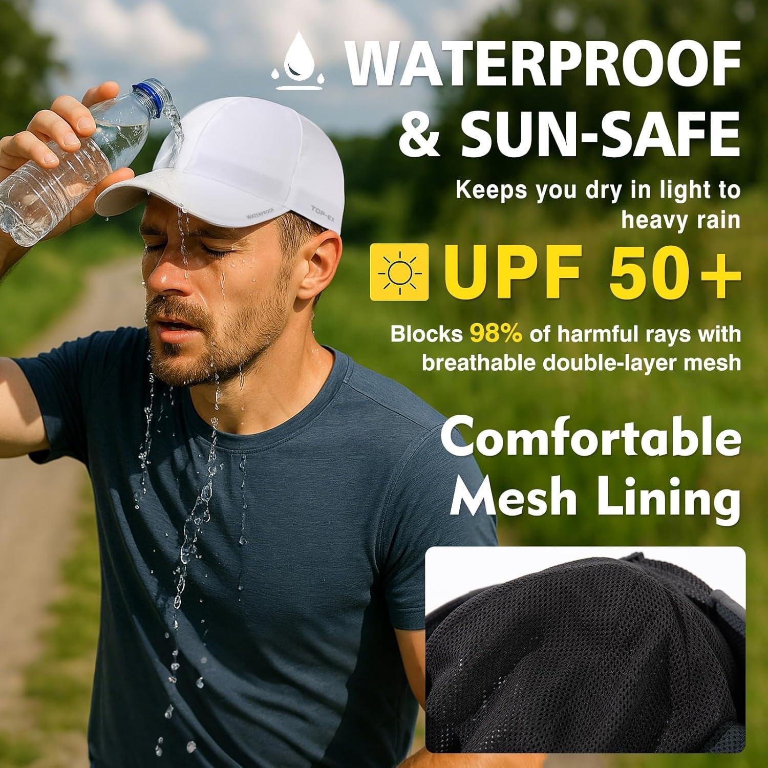 imageOversized XL XXL Waterproof All Weather Performance Running Cap Recycled Unstructured Baseball Hat Urban StormStorm Darkgrey