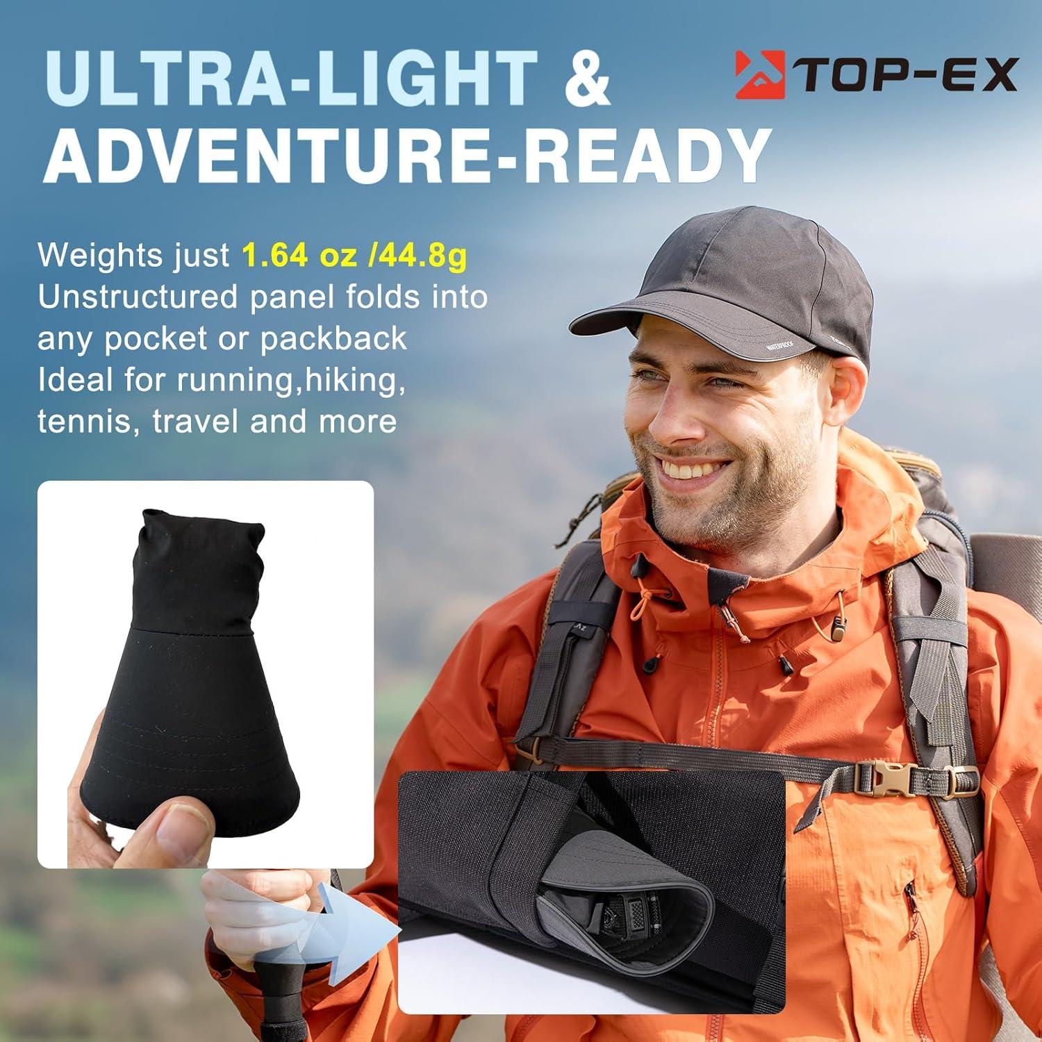 imageOversized XL XXL Waterproof All Weather Performance Running Cap Recycled Unstructured Baseball Hat Urban StormStorm Darkgrey