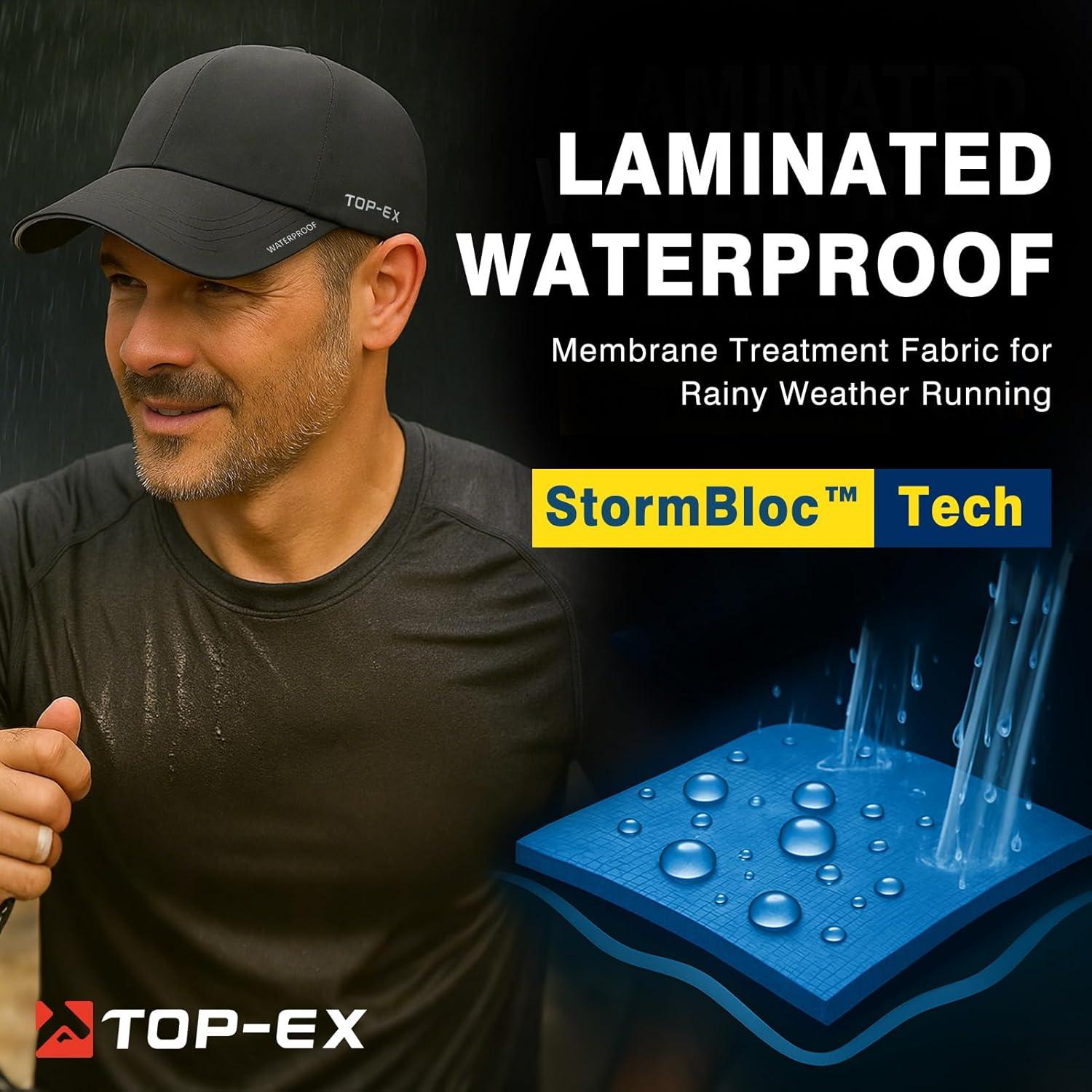 imageOversized XL XXL Waterproof All Weather Performance Running Cap Recycled Unstructured Baseball Hat Urban StormStorm Navy