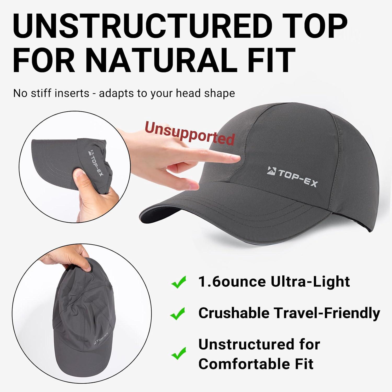 imageOversized XL XXL Waterproof All Weather Performance Running Cap Recycled Unstructured Baseball Hat Urban StormUrban Black