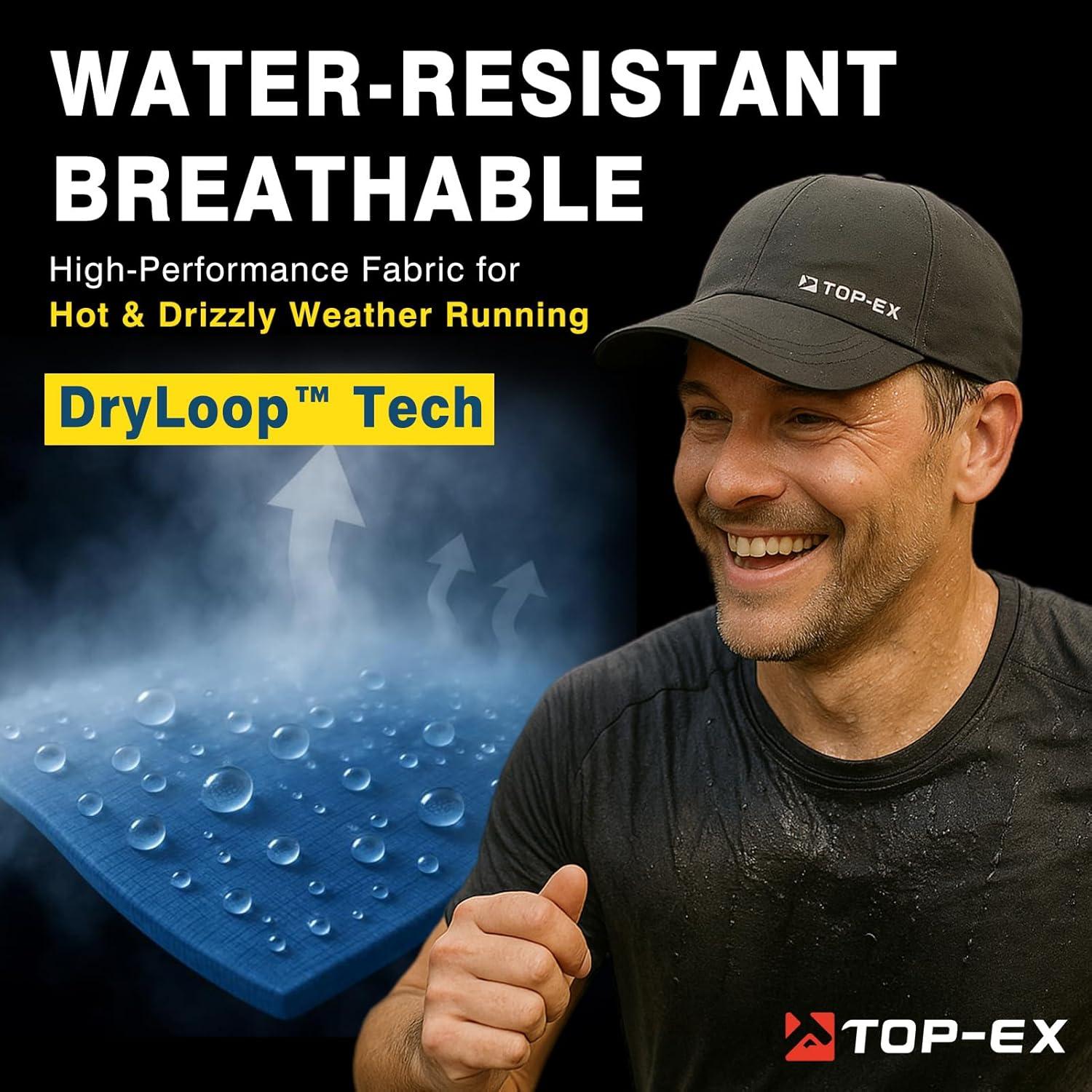 imageOversized XL XXL Waterproof All Weather Performance Running Cap Recycled Unstructured Baseball Hat Urban StormUrban Grey