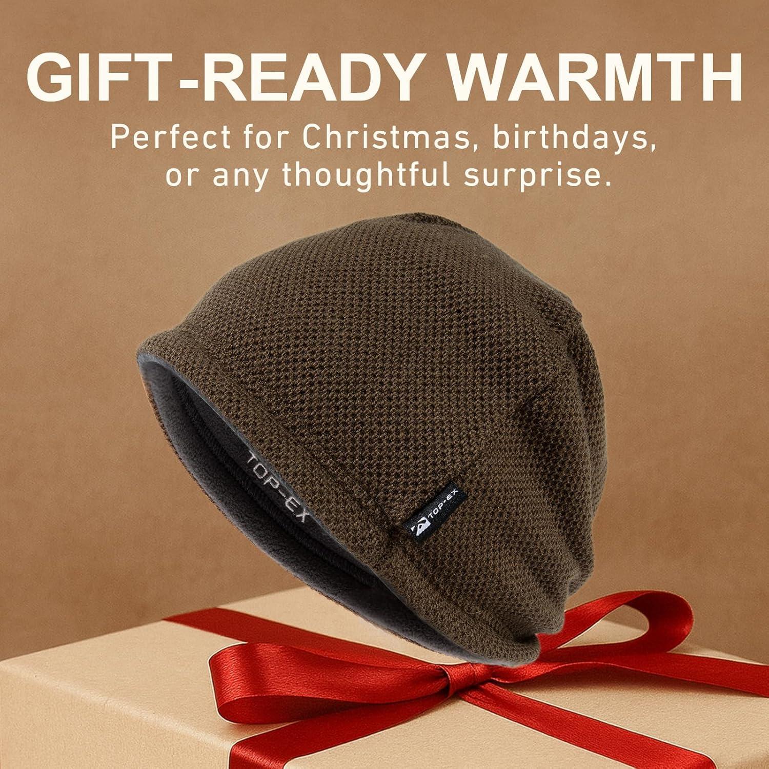 imageTOPEX PolarWool Wool Beanie Hat for Men Women Fleece Lined Skull Cap Winter Knit Hat Watch Caps Reversible ampamp WindproofGreen