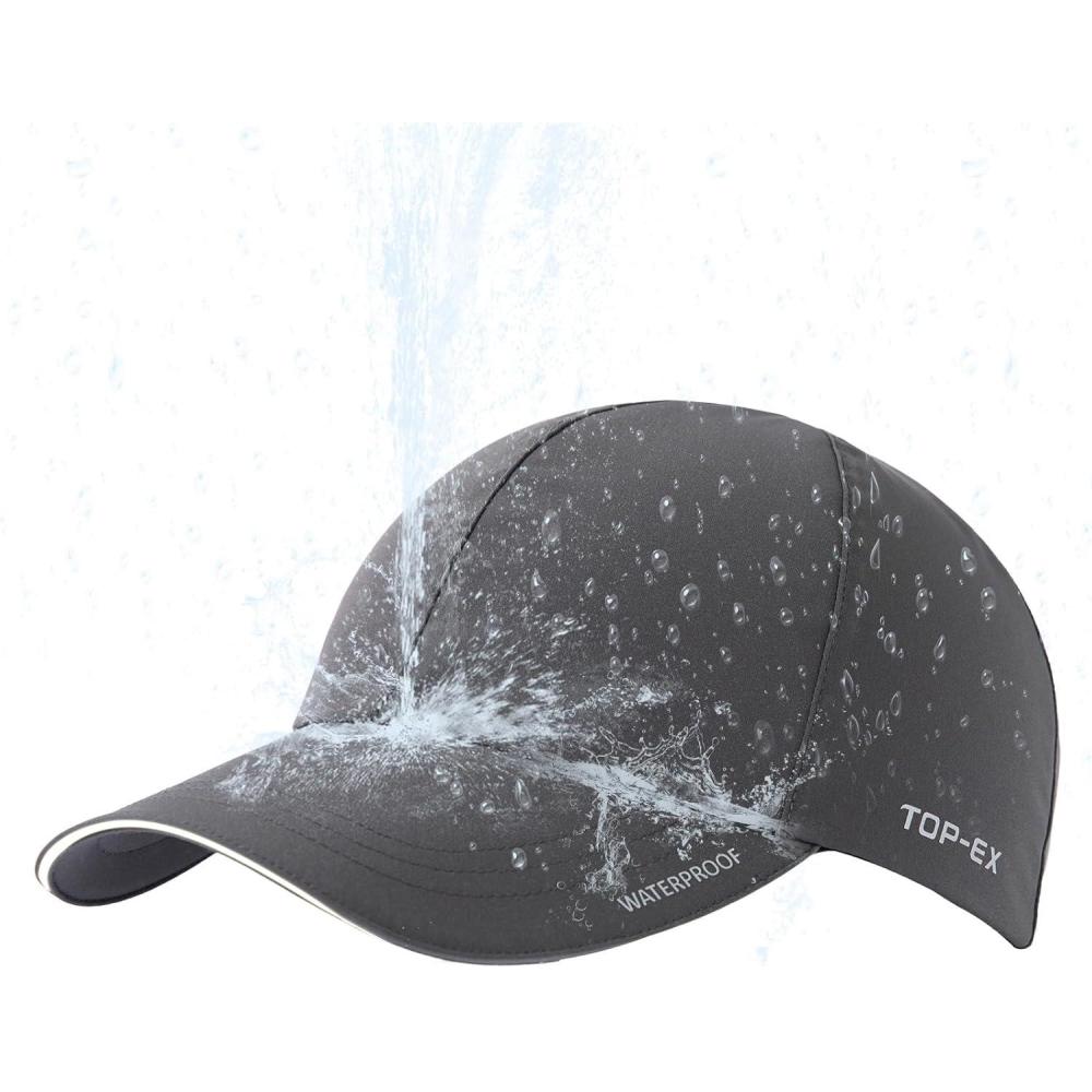 imageOversized XL XXL Waterproof All Weather Performance Running Cap Recycled Unstructured Baseball Hat Urban StormStorm Darkgrey