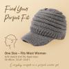 imageTOPEX ChicPony Hidden Ponytail Beanie for Women with Brim Icelandic Wool Knit Hat Fleece Lined Warm Winter HatGrey