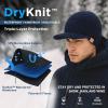 imageTOPEX DryKnit 50 Merino Wool Waterproof Winter Beanie Hat with Brim Fleece Lined Knit Cap for Cold Weather ampamp Large HeadBlue
