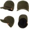 imageTOPEX DryKnit 50 Merino Wool Waterproof Winter Beanie Hat with Brim Fleece Lined Knit Cap for Cold Weather ampamp Large HeadGreen