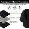 imageTOPEX DryKnit Winter Waterproof Merino Wool Visor Beanie Hat with Brim for Men Women Knit Cap Stocking Warm Fleece LinedBlack584