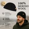 imageTOPEX PolarWool 100 Merino Wool Fisherman Beanie Hat  Soft Single Layer Warm Short Sailor Trawler Cap for Men WomenCity Black