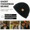 imageTOPEX PolarWool 100 Merino Wool Fisherman Beanie Hat  Soft Single Layer Warm Short Sailor Trawler Cap for Men WomenCity Black