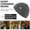 imageTOPEX PolarWool 100 Merino Wool Fisherman Beanie Hat  Soft Single Layer Warm Short Sailor Trawler Cap for Men WomenConcrete Grey