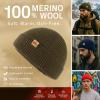 imageTOPEX PolarWool 100 Merino Wool Fisherman Beanie Hat  Soft Single Layer Warm Short Sailor Trawler Cap for Men WomenUrban Olive