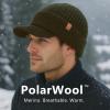 imageTOPEX PolarWool 100 Merino Wool Winter Hat for Men Fleece Lined Visor Beanie with Brim Outdoor Knit Cap for Cold WeatherOlive Green
