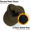 imageTOPEX PolarWool 100 Merino Wool Winter Hat for Men Fleece Lined Visor Beanie with Brim Outdoor Knit Cap for Cold WeatherOlive Green