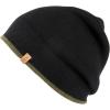 imageTOPEX PolarWool Merino Wool Fisherman Beanie  Dual Layer Knit Hat with Two Styles for Large HeadsBlack  Army Green