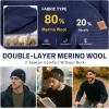 imageTOPEX PolarWool Merino Wool Fisherman Beanie  Dual Layer Knit Hat with Two Styles for Large HeadsGray