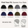 imageTOPEX PolarWool Merino Wool Fisherman Beanie  Dual Layer Knit Hat with Two Styles for Large HeadsNavy  Burgundy