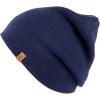imageTOPEX PolarWool Merino Wool Fisherman Beanie  Dual Layer Knit Hat with Two Styles for Large HeadsNavy Blue