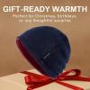 imageTOPEX PolarWool Wool Beanie Hat for Men Women Fleece Lined Skull Cap Winter Knit Hat Watch Caps Reversible ampamp WindproofNavy Blue