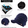 imageTOPEX Waterproof Merino Wool Visor Beanie Winter Hat with Brim for Men ampamp Women  Knit Cap with Bill Beanies Stocking Warm Fleece Lined for Cold Weather Protection Outdoor Black Medium Large