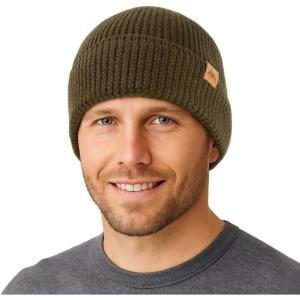 imageTOPEX PolarWool 100 Merino Wool Beanie Hat for Men Women  Warm Soft Knit Winter Hat for Large Heads Hiking RunningGreen