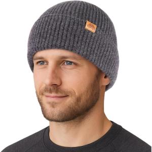 imageTOPEX PolarWool Merino Wool Beanie FleeceLined Warm Winter Hat for Cold Weather Hiking Skiing RunningGrey
