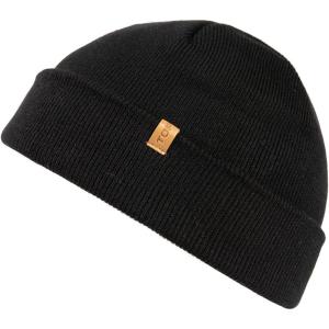 imageTOPEX PolarWool Merino Wool Fisherman Beanie  Dual Layer Knit Hat with Two Styles for Large HeadsClassic Black
