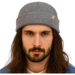 imageTOPEX PolarWool Merino Wool Fisherman Beanie  Dual Layer Knit Hat with Two Styles for Large HeadsGray