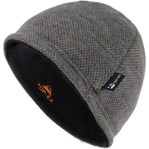 imageTOPEX PolarWool Wool Beanie Hat for Men Women Fleece Lined Skull Cap Winter Knit Hat Watch Caps Reversible ampamp WindproofGrey