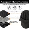 imageTOPEX DryKnit 50 Merino Wool Winter Hats Beanie with Brim Waterproof Warm Fleece Lined for Cold WeatherUpdated Black Waterproof