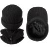 imageTOPEX DryKnit Waterproof Merino Wool Visor Beanie ampamp Polar Fleece Neck Warmer Set  Winter Hat for Cold WeatherBlackset Waterproof