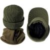imageTOPEX DryKnit Waterproof Merino Wool Visor Beanie ampamp Polar Fleece Neck Warmer Set  Winter Hat for Cold WeatherGreenset Waterproof