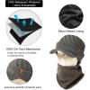 imageTOPEX DryKnit Waterproof Merino Wool Visor Beanie ampamp Polar Fleece Neck Warmer Set  Winter Hat for Cold WeatherGreyset Waterproof
