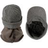 imageTOPEX DryKnit Waterproof Merino Wool Visor Beanie ampamp Polar Fleece Neck Warmer Set  Winter Hat for Cold WeatherGreyset Waterproof