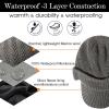 imageTOPEX DryKnit Waterproof Merino Wool Visor Beanie ampamp Polar Fleece Neck Warmer Set  Winter Hat for Cold WeatherGreyset Waterproof