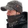 imageTOPEX DryKnit Waterproof Merino Wool Visor Beanie ampamp Polar Fleece Neck Warmer Set  Winter Hat for Cold WeatherGreyset Waterproof