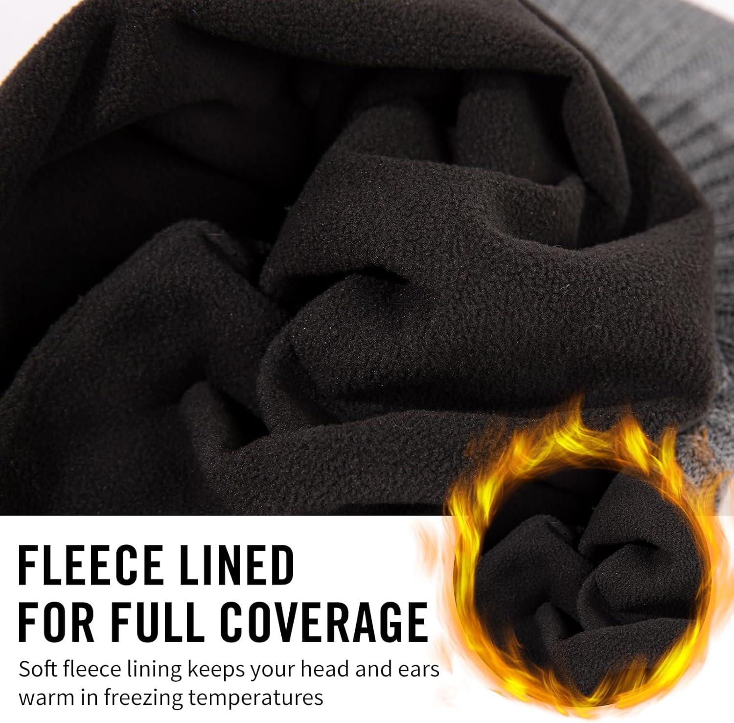 imageDryKnit Waterproof LXLXXL Fleece Lined Merino Wool Blend Beanie with Brim Visor Cap Warm Winter Hat for Men WomenGrayurban