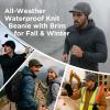 imageDryKnit Waterproof LXLXXL Fleece Lined Merino Wool Blend Beanie with Brim Visor Cap Warm Winter Hat for Men WomenGrayurban