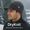 imageTOPEX DryKnit Waterproof 50 Merino Wool Visor Beanie Hat for Men Fleece Lined Winter Hat with Brim for Big Heads6 Gray Waterproof