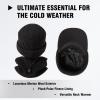 imageTOPEX Waterproof Winter Wool Knit Hat with Visor Mens Brim Beanie ampamp Scarf Set Women Cold Weather Skull Stocking Cap Fleece Lined ampamp Neck Cover BlackXlarge XL XXL XXXL Extra Large Big Head Oversize