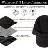 imageTOPEX Waterproof Winter Wool Knit Hat with Visor Mens Brim Beanie ampamp Scarf Set Women Cold Weather Skull Stocking Cap Fleece Lined ampamp Neck Cover BlackXlarge XL XXL XXXL Extra Large Big Head Oversize