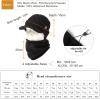 imageTOPEX Waterproof Winter Wool Knit Hat with Visor Mens Brim Beanie ampamp Scarf Set Women Cold Weather Skull Stocking Cap Fleece Lined ampamp Neck Cover BlackXlarge XL XXL XXXL Extra Large Big Head Oversize